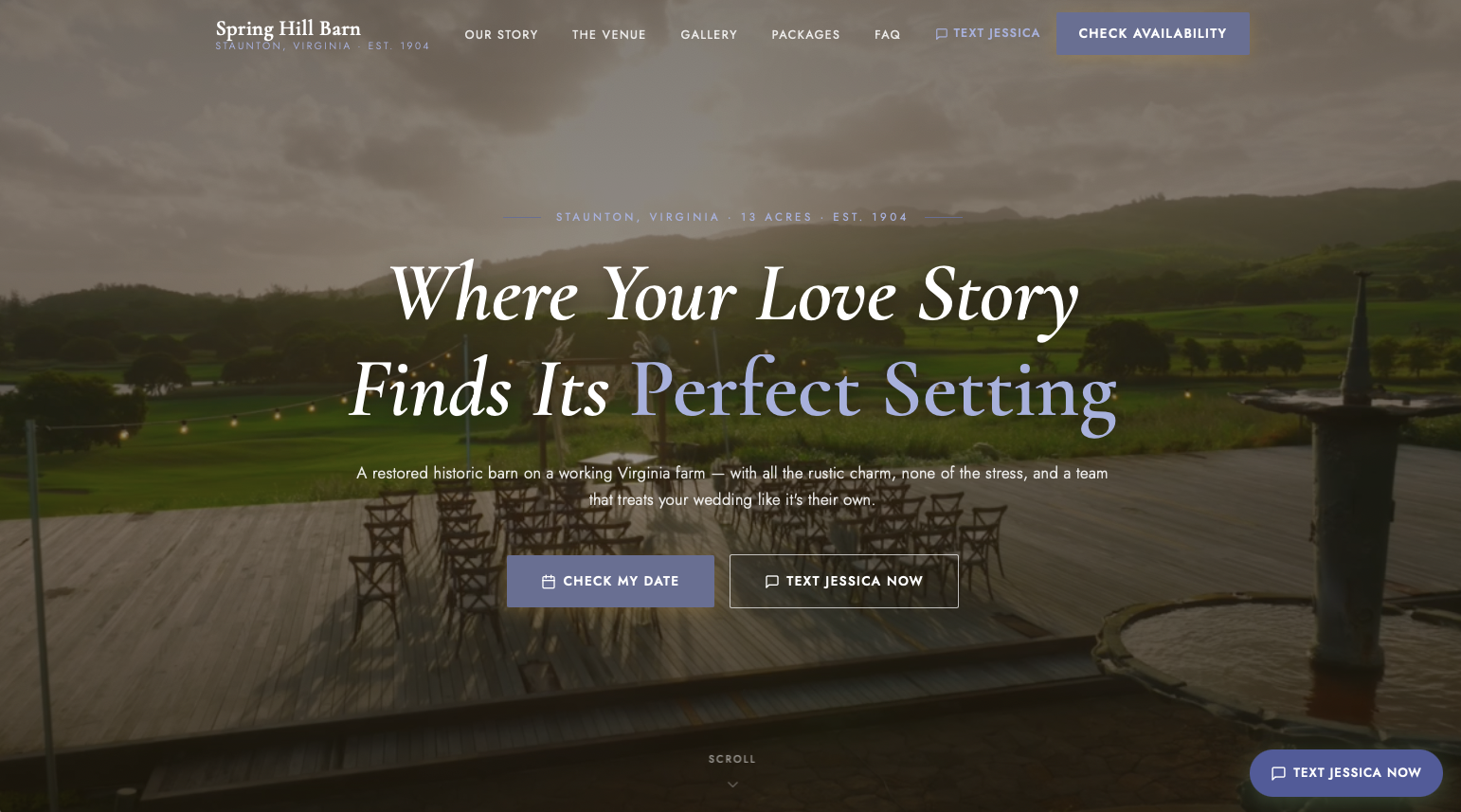 Wedding venue website design